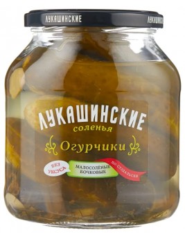 Огурчики Лукашинские малосоленые бочковые по-Суздальски  670 г. Продаётся упаковками 6-банок